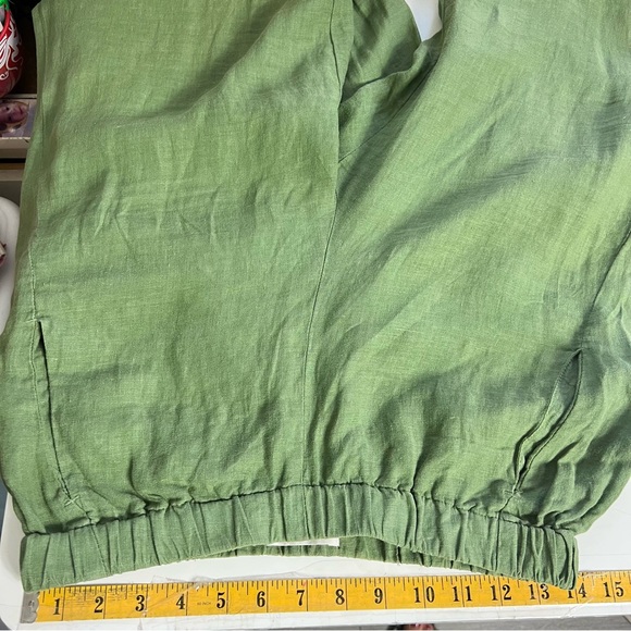 Velvet by Graham and Spencer Lola Linen Pant Basil Green Pull on Pants Size M - Picture 10 of 14
